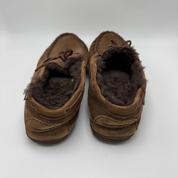 L.L. Bean Wicked Good Moccasins Men’s Size 11 Chocolate Brown Suede Shearling - Picture 4 of 6